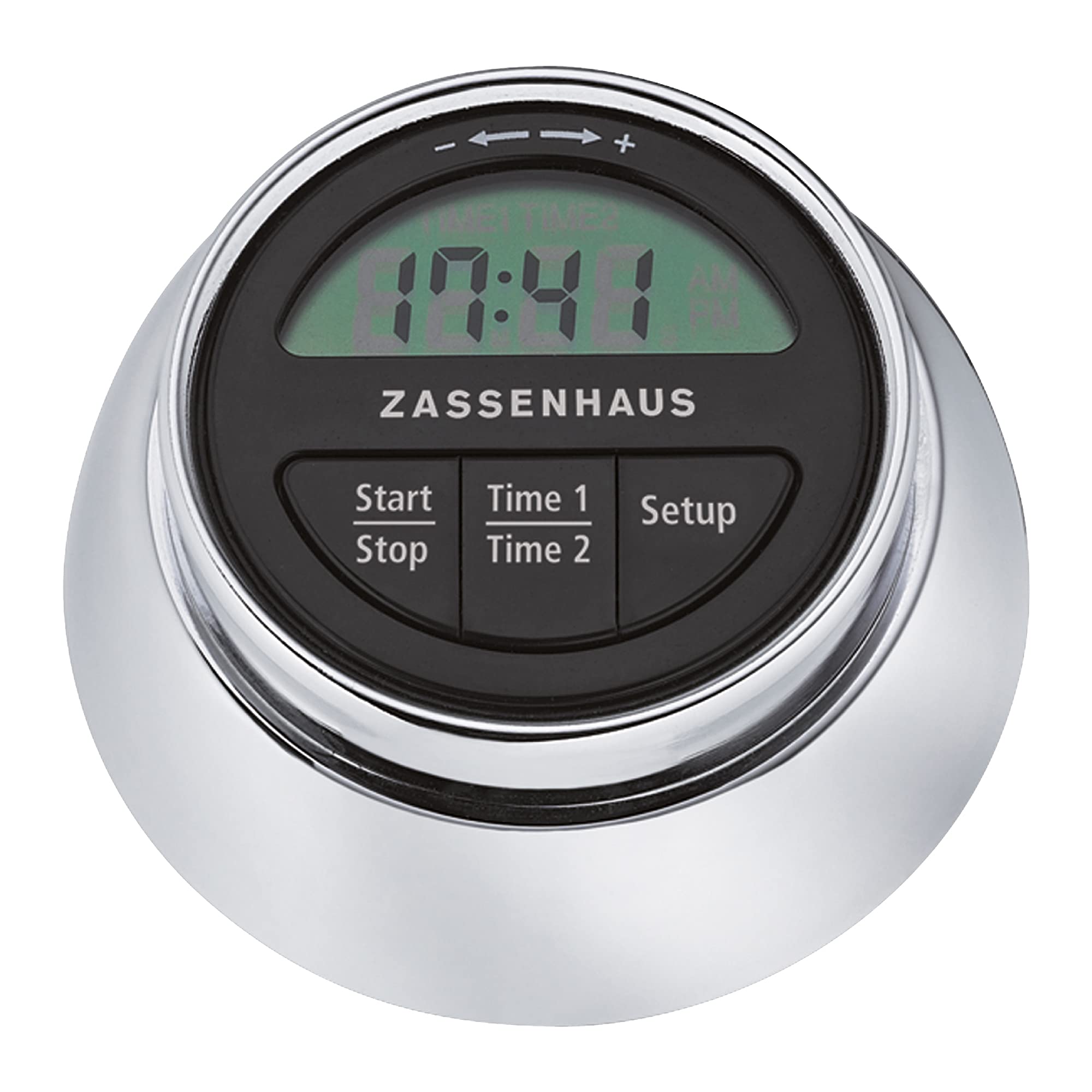 Zassenhaus Magnetic Retro Digital Kitchen Timer - 2.75 Inch Silver Stainless Steel Countdown Timer with Loud Alarm for Cooking, Baking, Fitness & Classroom Use