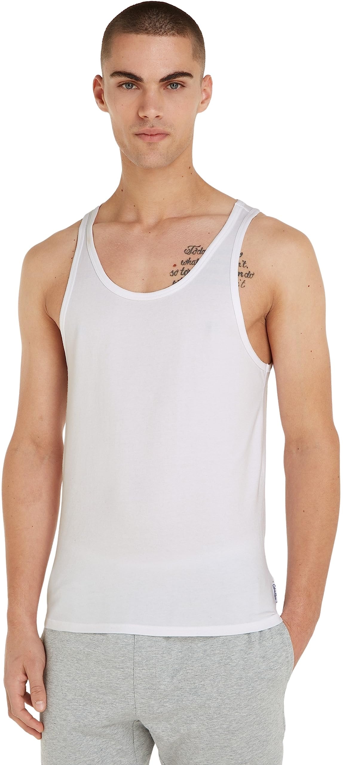 Calvin Klein Modern Cotton Tank Tops 2-Pack for Women - Soft Breathable White Sleeveless Shirts for Gym, Yoga & Summer Casual Wear