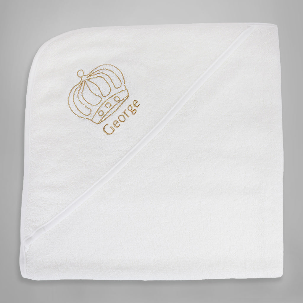 Personalized Royal Hooded Baby Towel - Soft & Absorbent Newborn Bath Towel with Custom Name - Perfect for Baby Showers, Bath Time & Photo Shoots