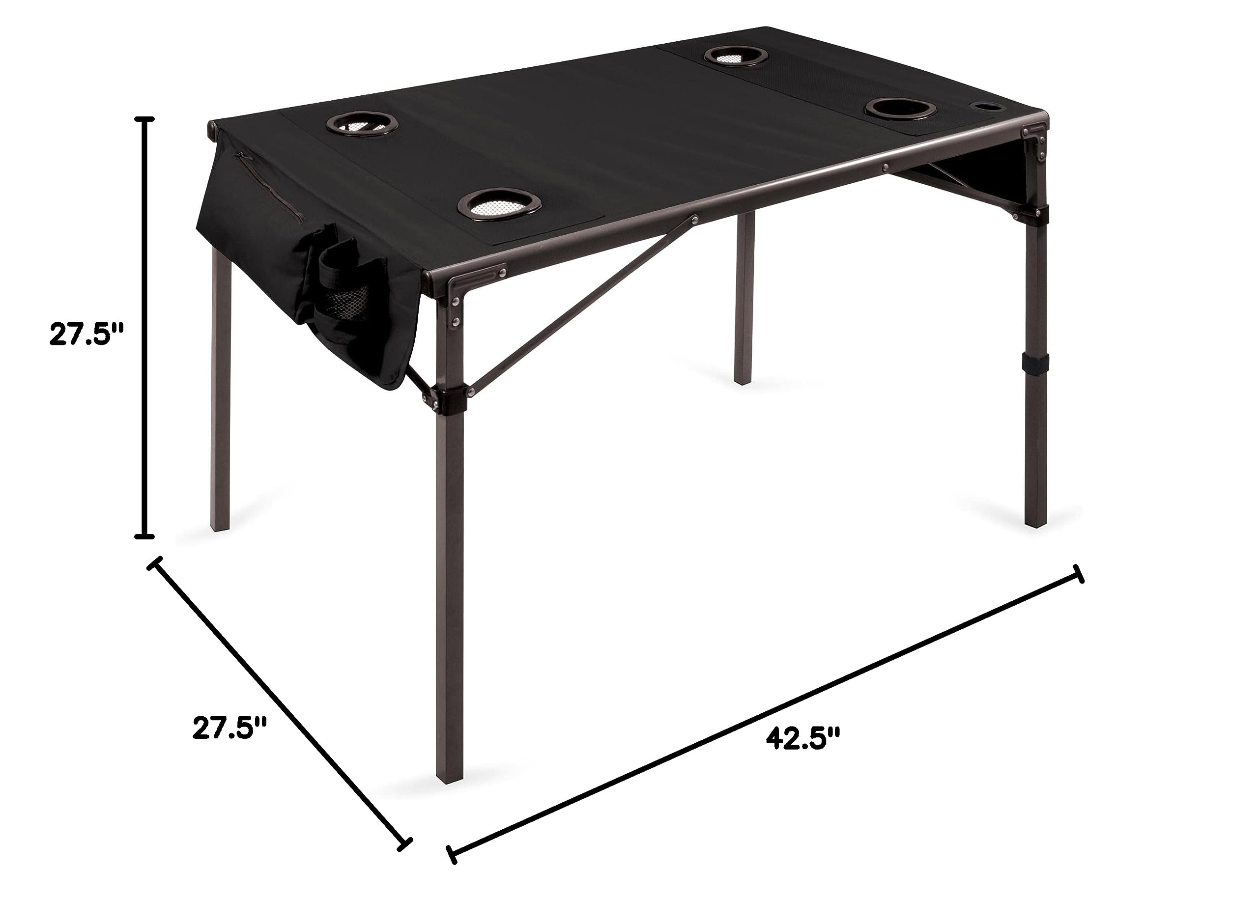 ONIVA by Picnic Time - Portable Folding Camping Table with Carry Bag, Lightweight Soft Top Design for Outdoor Picnics, Beach, BBQ & Tailgating (Black, 6