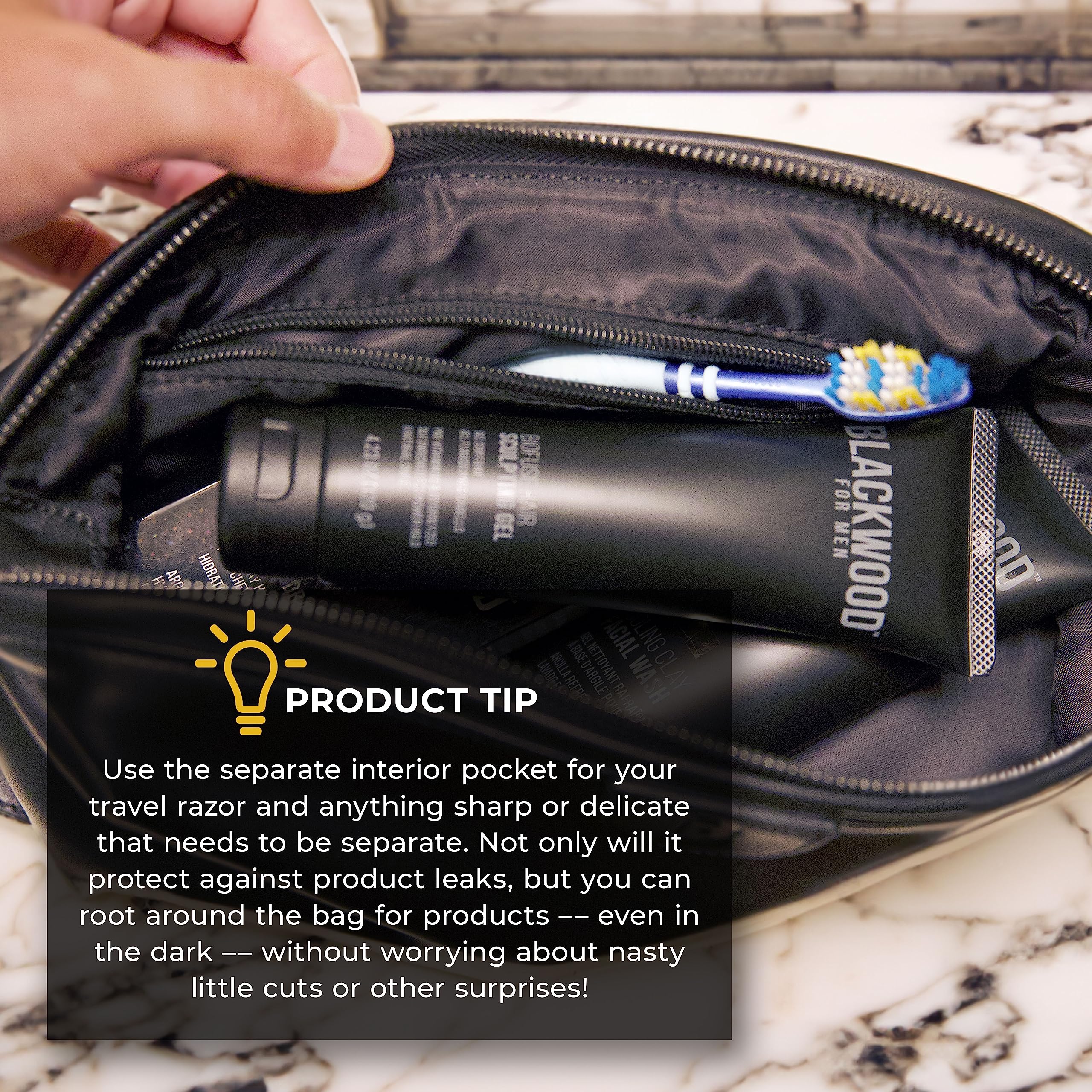 Premium Genuine Leather Dopp Kit for Men - Waterproof & Washable Travel Toiletry Bag with Strap | Durable, Stain-Resistant & Timeless Design | Perfect for Business Trips, Gym, Camping & Weekend Getaways