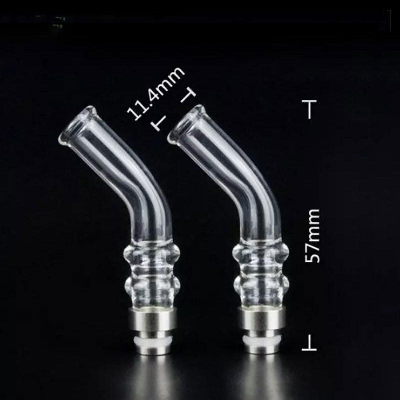 Premium Curved Glass 510 Drip Tip for Vape Mods - Heat Resistant & Comfortable Mouthpiece - Perfect for E-Cigarettes, Vaporizers, and Tank Systems (Home Use & On-The-Go Vaping)