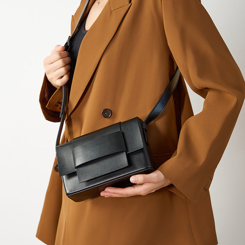 Genuine Soft Leather Woven Small Square Shoulder Bag Crossbody Purse for Women - Perfect for Work, Travel & Everyday Use