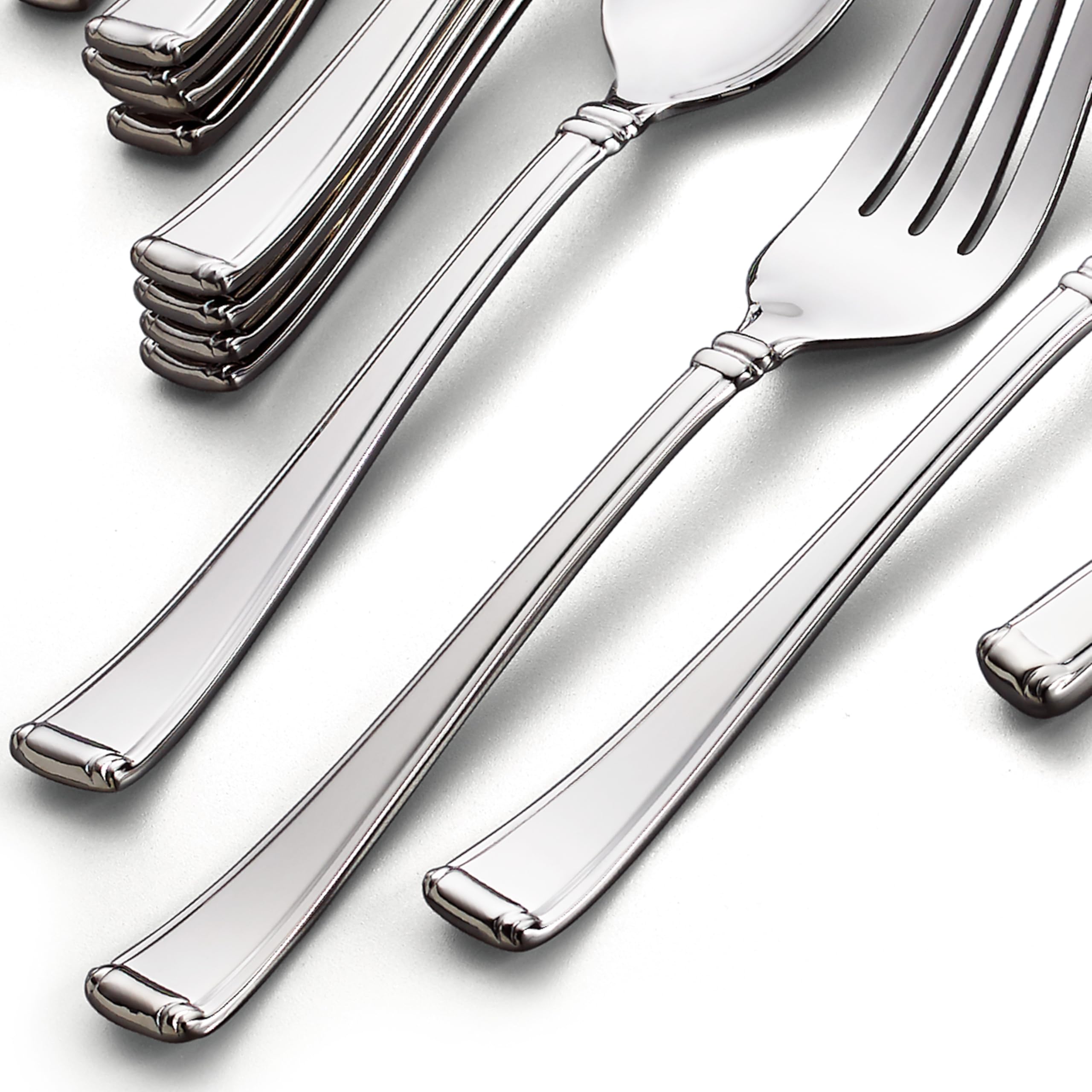 Gorham Column 45-Piece Stainless Steel Flatware Set - 6.70 LB Weight - Elegant Dinnerware for Formal Dining, Wedding Gifts & Holiday Entertaining