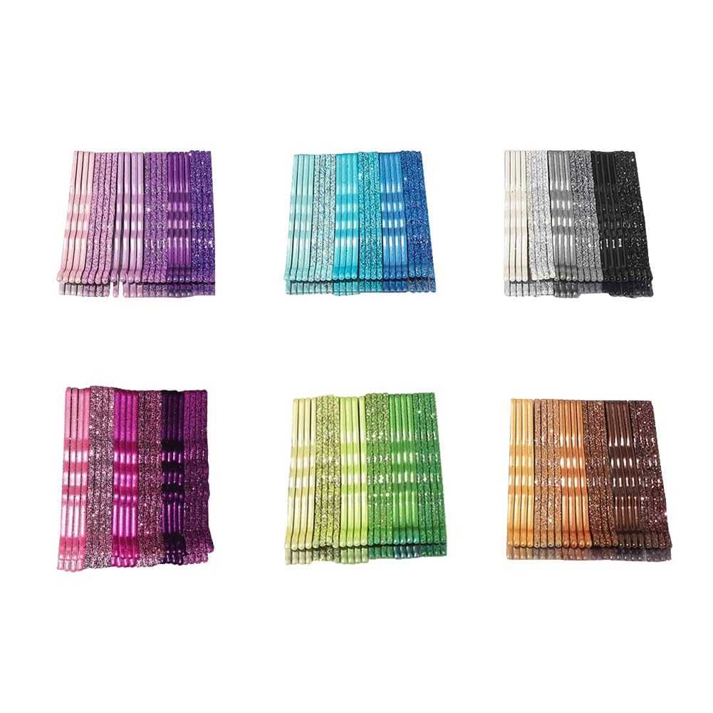 144-Piece Glitter Metal Bobby Pins Set - Gradient Color Hair Clips with Stoving Varnish for Women & Girls - Perfect for Parties, Weddings, and Everyday Hair Styling
