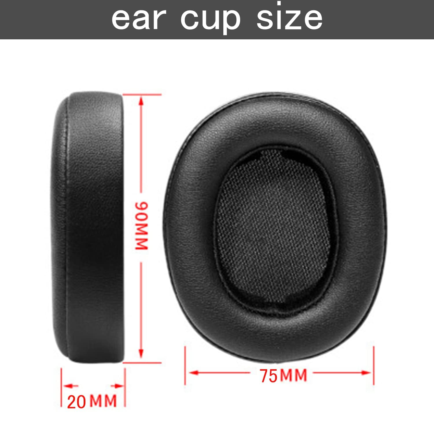 AIivioll Replacement Ear Pads for E55BT Headphones - Protein PU Leather Cushions (Black) | Comfortable & Durable Repair Parts for Gaming, Music & Office Use