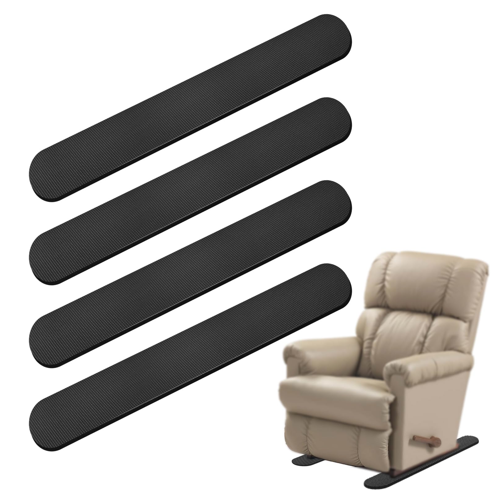 4 PCS 30-Inch Non-Slip Furniture Pads for Hardwood Floors & All Floor Types - Secure Recliners, Sofas, Couches & Chairs - Perfect for Home, Office & Moving Protection