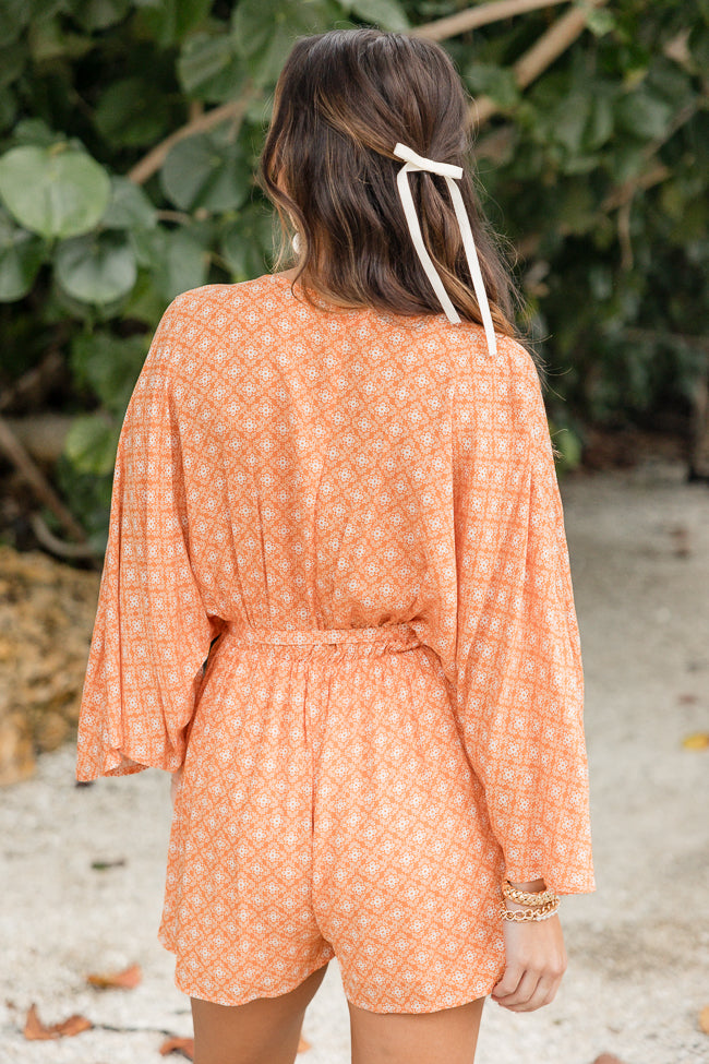 Fun Orange Printed Romper for Women - Playful & Comfortable Jumpsuit - Perfect for Summer Outings, Beach Vacations & Casual Wear
