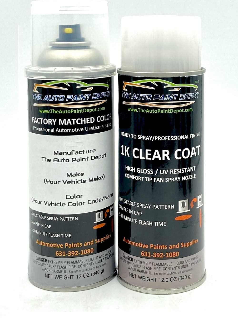 Toyota Exact Match Auto Paint - Phantom Gray Metallic 1E3 (12oz Aerosol Spray with Clear Coat) for Avalon, Camry, Corolla & More | Perfect for Touch-Ups, DIY Repairs & Car Restoration Projects