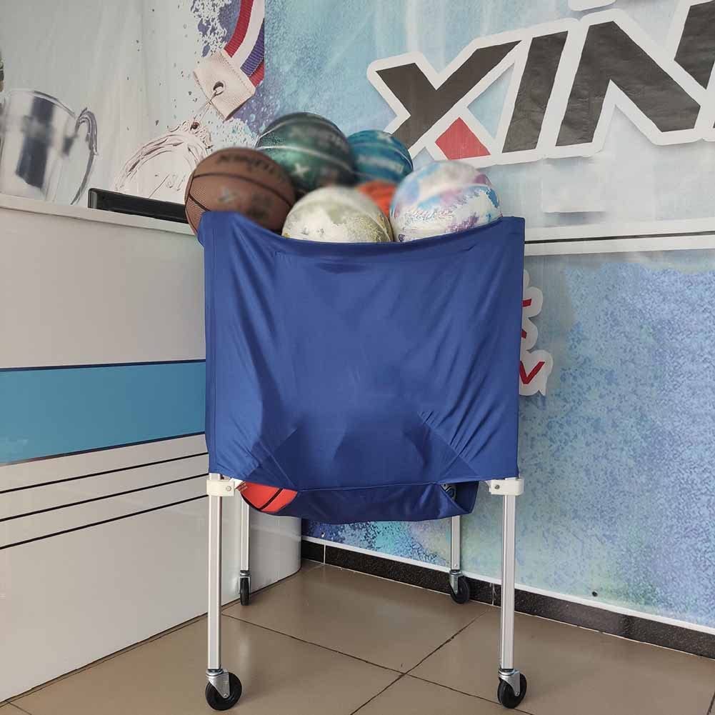 Aluminum Alloy Collapsible Basketball Storage Rack - Portable Sports Equipment Organizer for Basketball, Football & Volleyball (Blue, 65x55x102cm) - Perfect for Gym, Home & School Storage Solutions