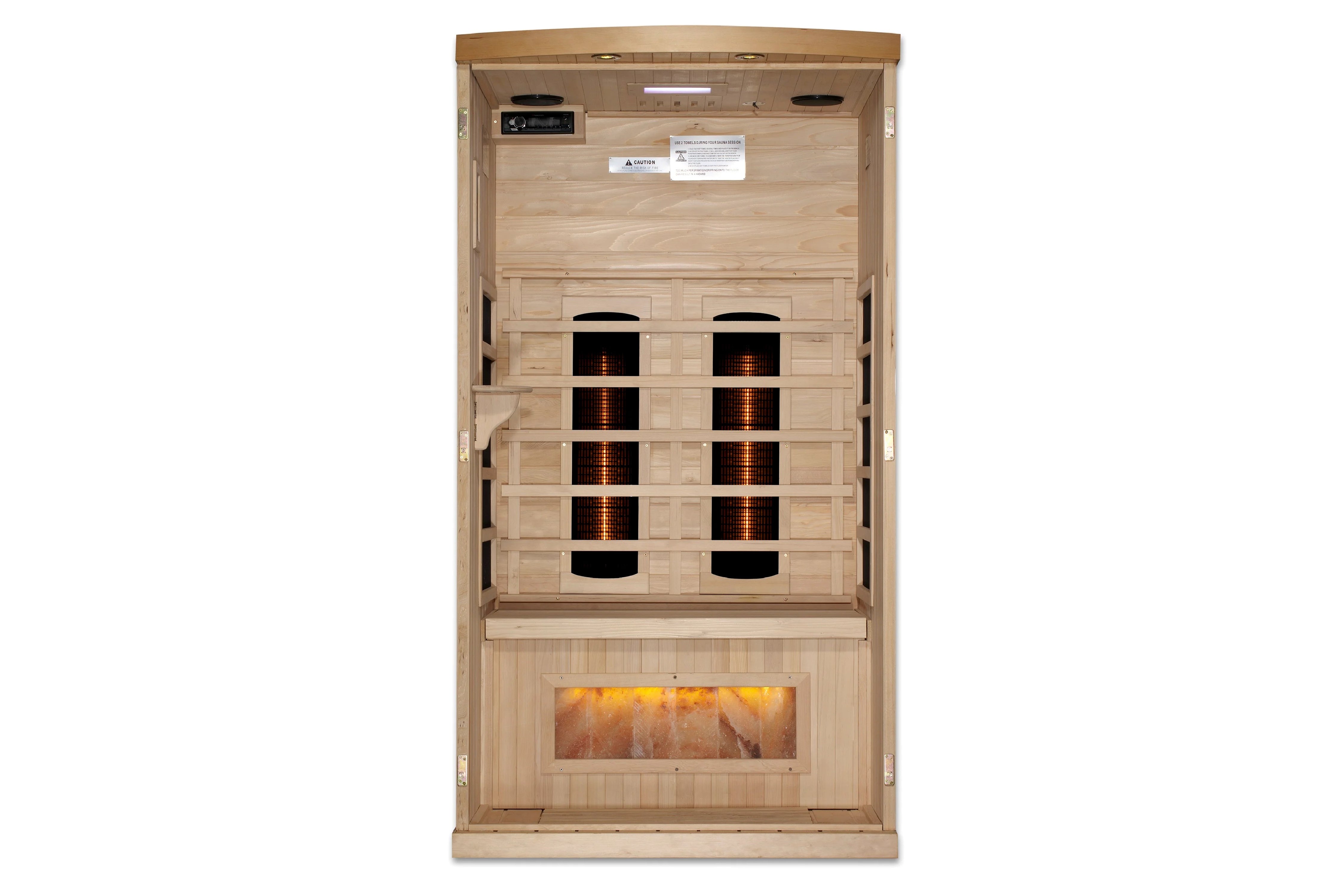 Golden Designs Reserve Edition Full Spectrum Infrared Sauna with Himalayan Salt Bar for 1-3 People - Perfect for Home Relaxation & Detox Therapy
