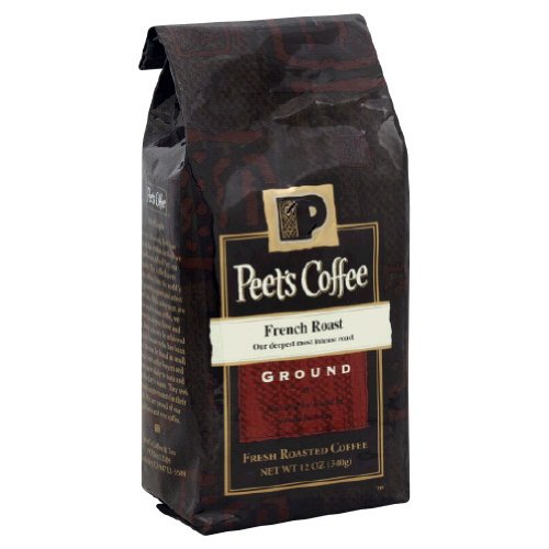 Peets Coffee French Roast Ground Coffee - 12-Ounce (6 Pack) | Dark Roast Coffee Beans for Rich Flavor | Perfect for Home Brewing, Office Use & Gifts