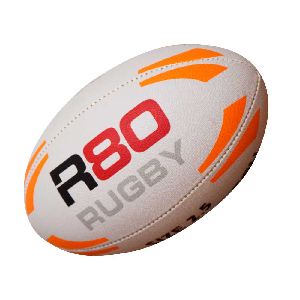 R80 Junior Rugby Balls - Size 4 Youth Rugby Ball for Kids Training & Match | Durable Rubber Rugby Ball for School Sports, Team Practice & Backyard Games