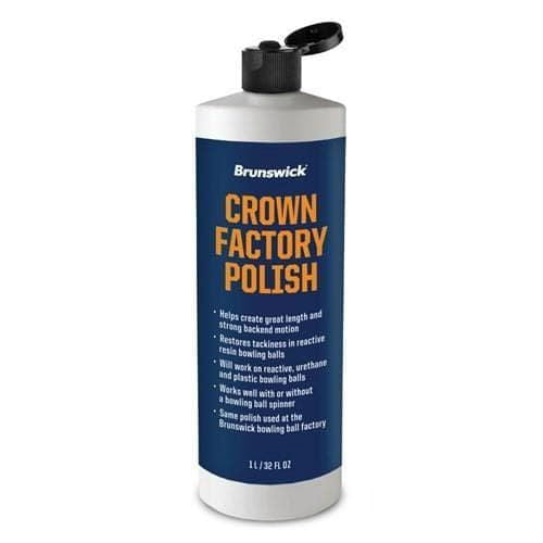 Brunswick Crown Factory Polish 32 oz - Professional Bowling Ball Cleaner & Polish for Optimal Performance | Perfect for League Play & Tournament Preparation