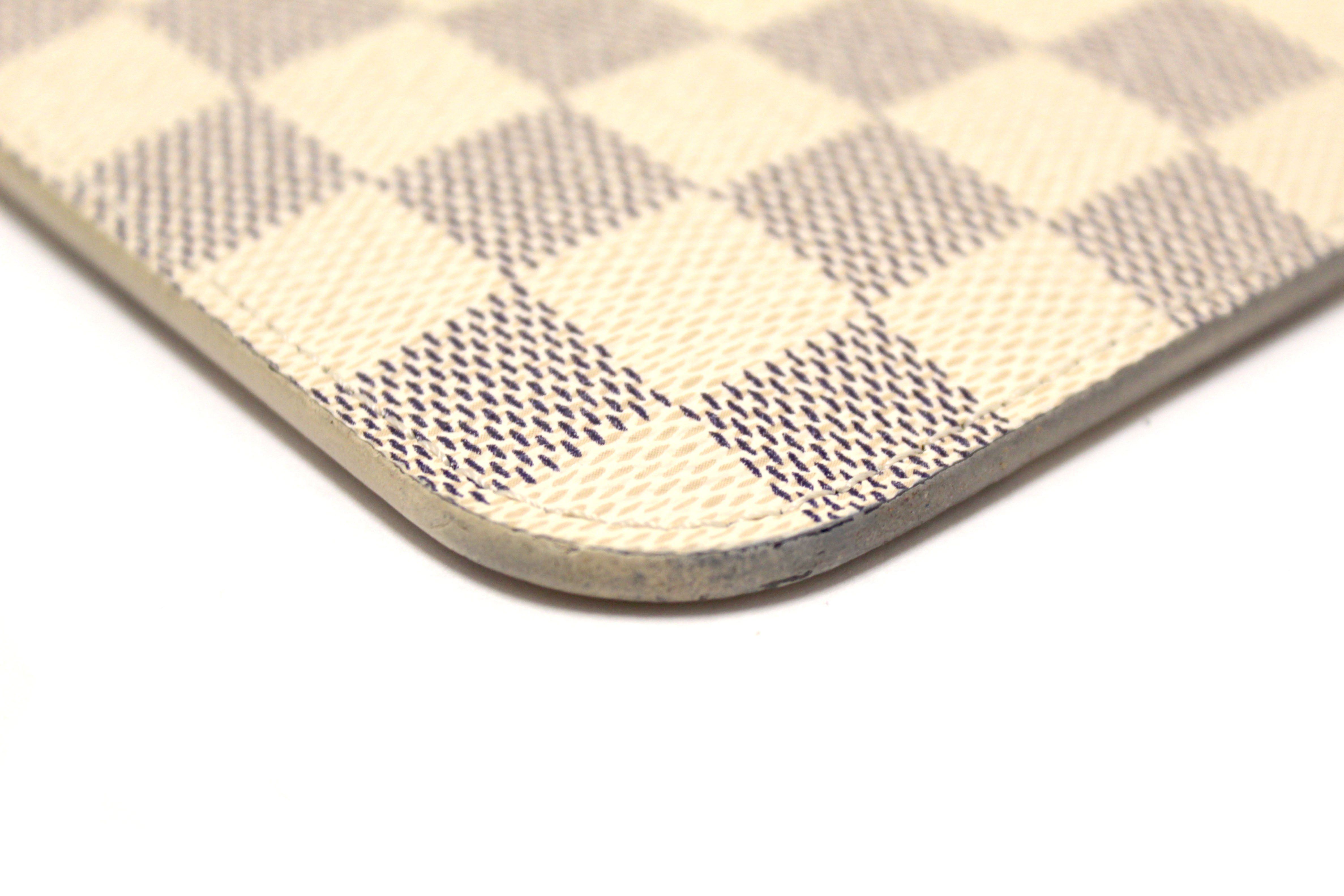 Original Louis Vuitton Damier Azur Canvas Neverfull Pouch Pochette Handbag - Luxury Designer Clutch for Women, Perfect for Travel, Shopping & Evening Events