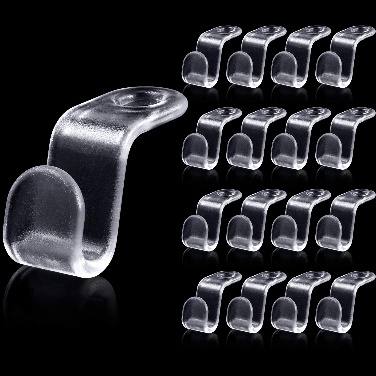 Jetec 48-Piece Clear Clothes Hanger Connector Hooks - Hanger Extender Clips for Closet Organization - Cascading Outfit Holders for Space Saving (Clear) - Perfect for Small Closets, Wardrobe Storage & Laundry Room Organization