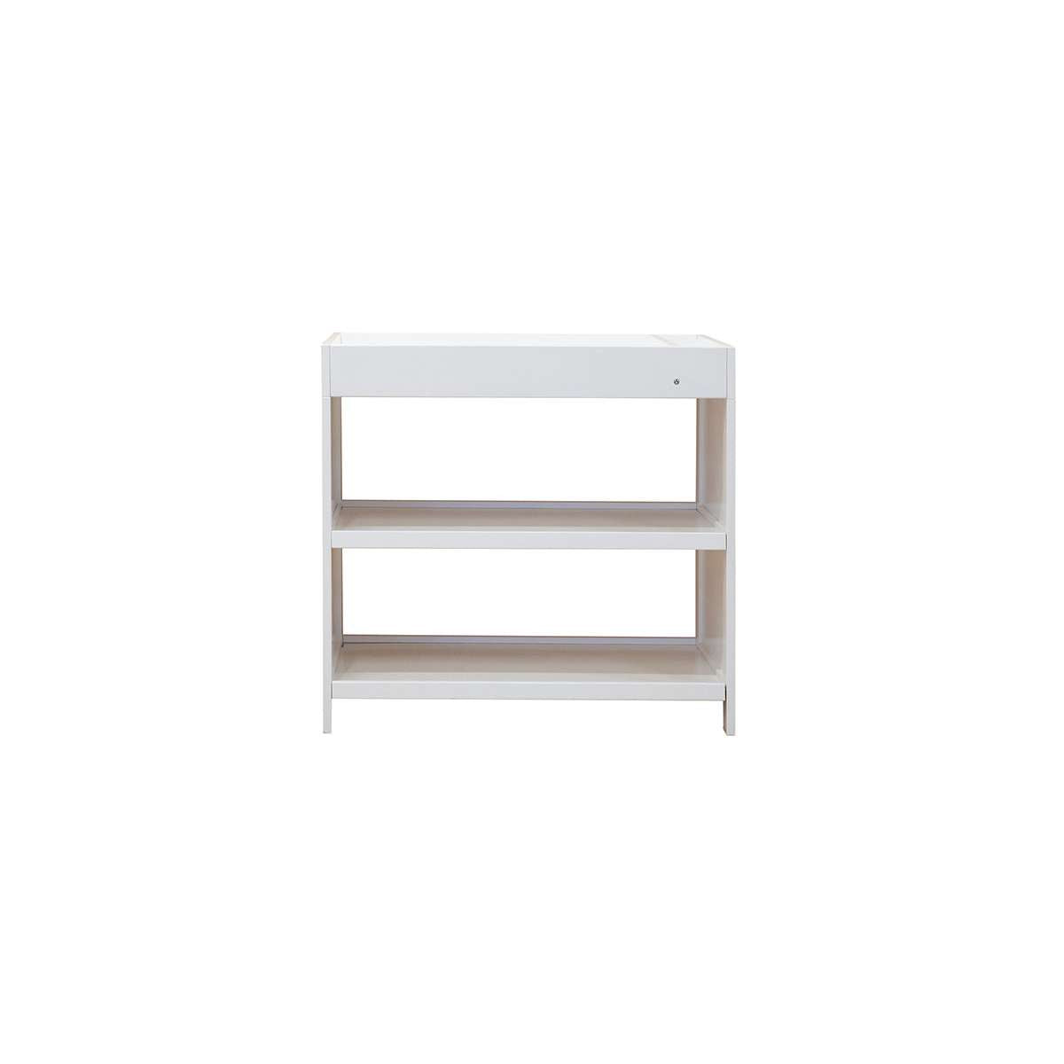 White Baby Changing Table with Safety Straps - Sturdy & Spacious Nursery Furniture for Diaper Changing - Perfect for Newborns & Toddlers in Bedroom or Nursery