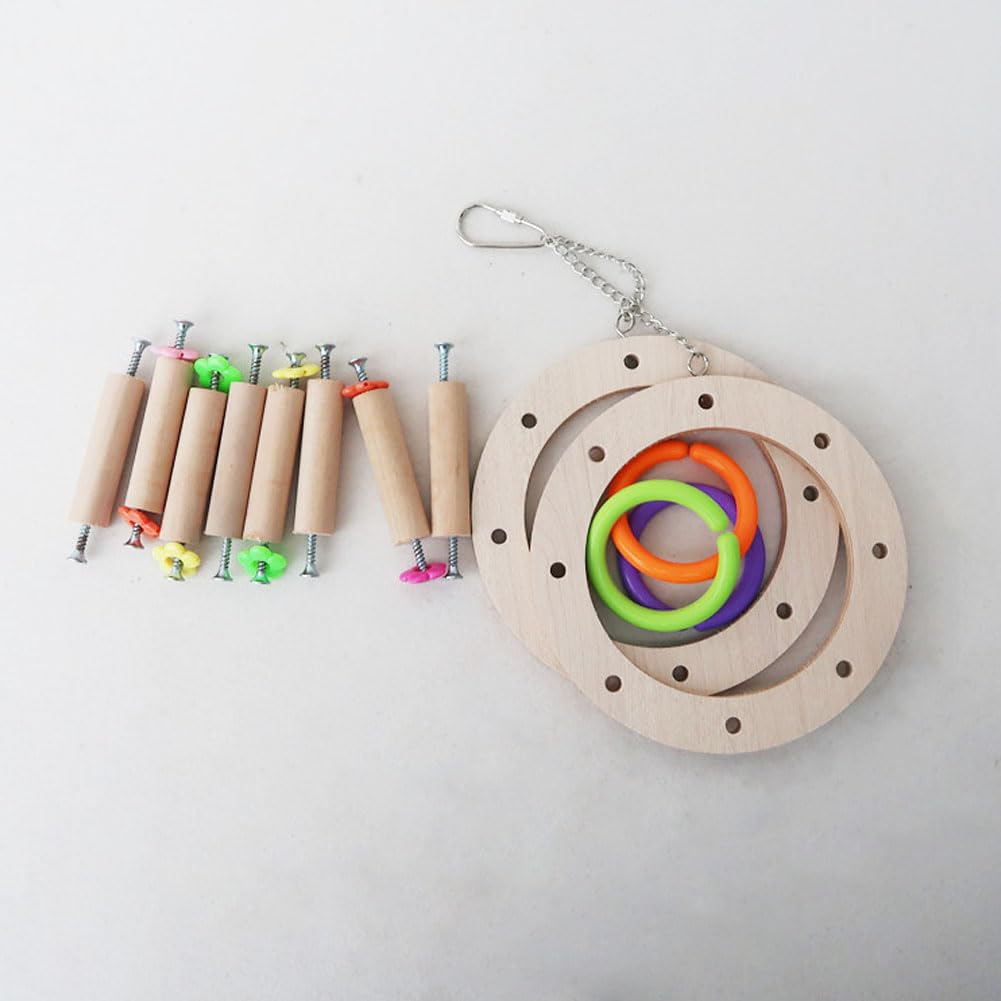 Leheybia 1PC Parrot Toy - Rotating Ferris Wheel Perch & Swing for Small Birds | Fun Exercise & Entertainment for Cockatiels, Lovebirds, Parakeets | Perfect for Cage Play & Mental Stimulation
