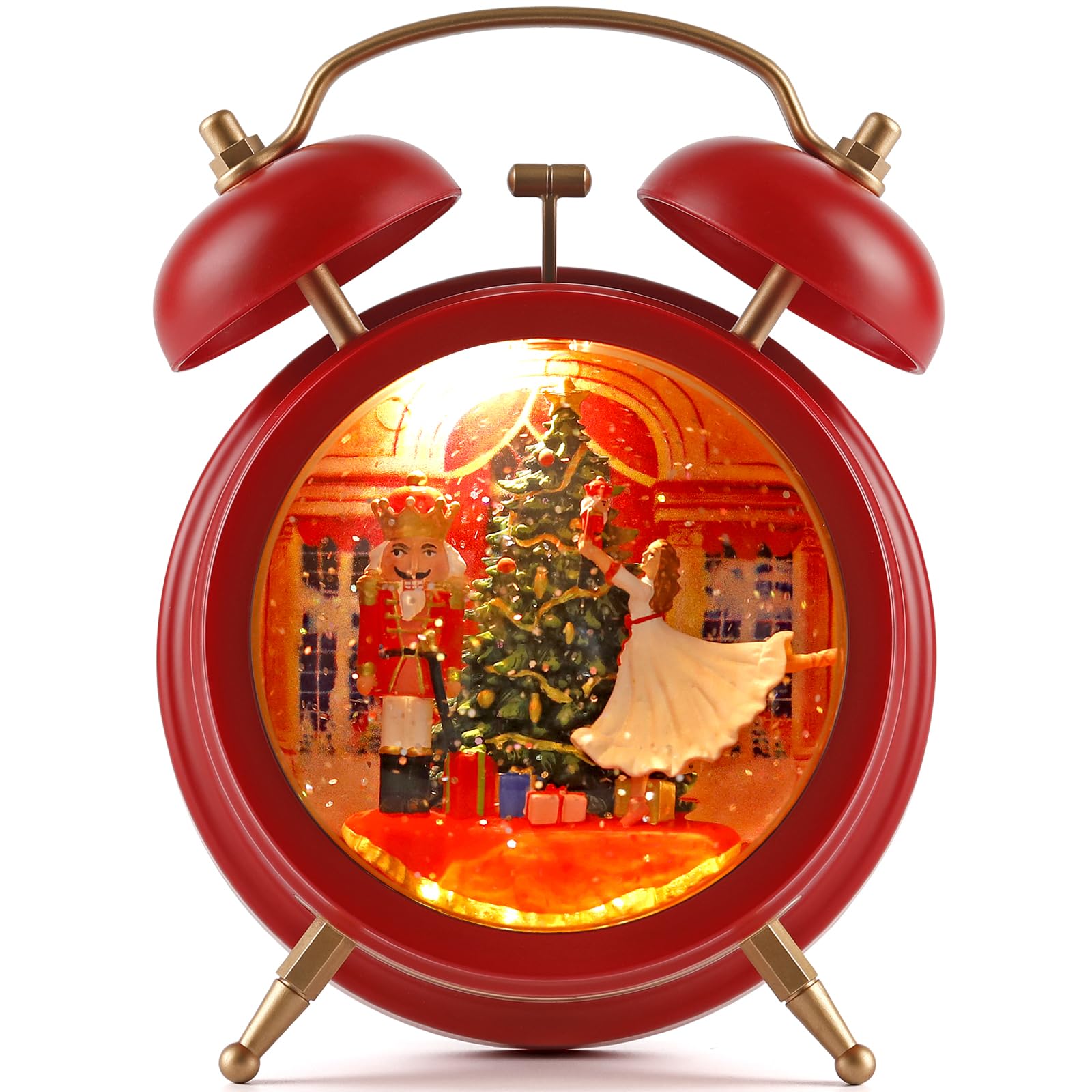 Lighted Christmas Snow Globe Lantern with 6H Timer & Music - USB/Battery Powered Nutcracker Holiday Decor for Home, Office, and Indoor Christmas Decorations - Perfect for Mantel, Tabletop, and Holiday Party Centerpieces