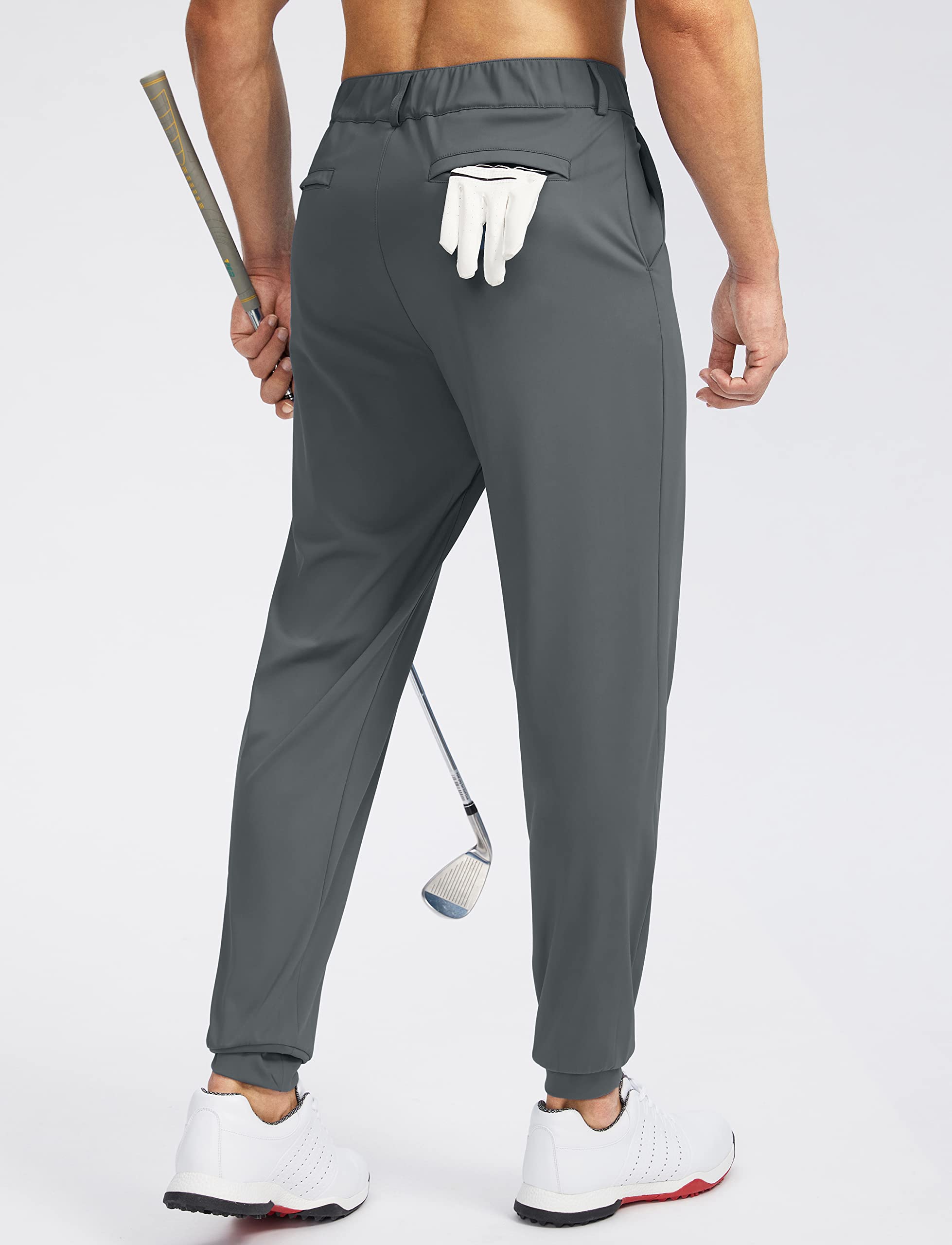 Soothfeel Men's Slim Fit Golf Joggers Pants - 5 Pocket Stretch Sweatpants for Running, Travel & Work | Comfortable Athletic Dress Pants for Golfing, Gym & Casual Wear
