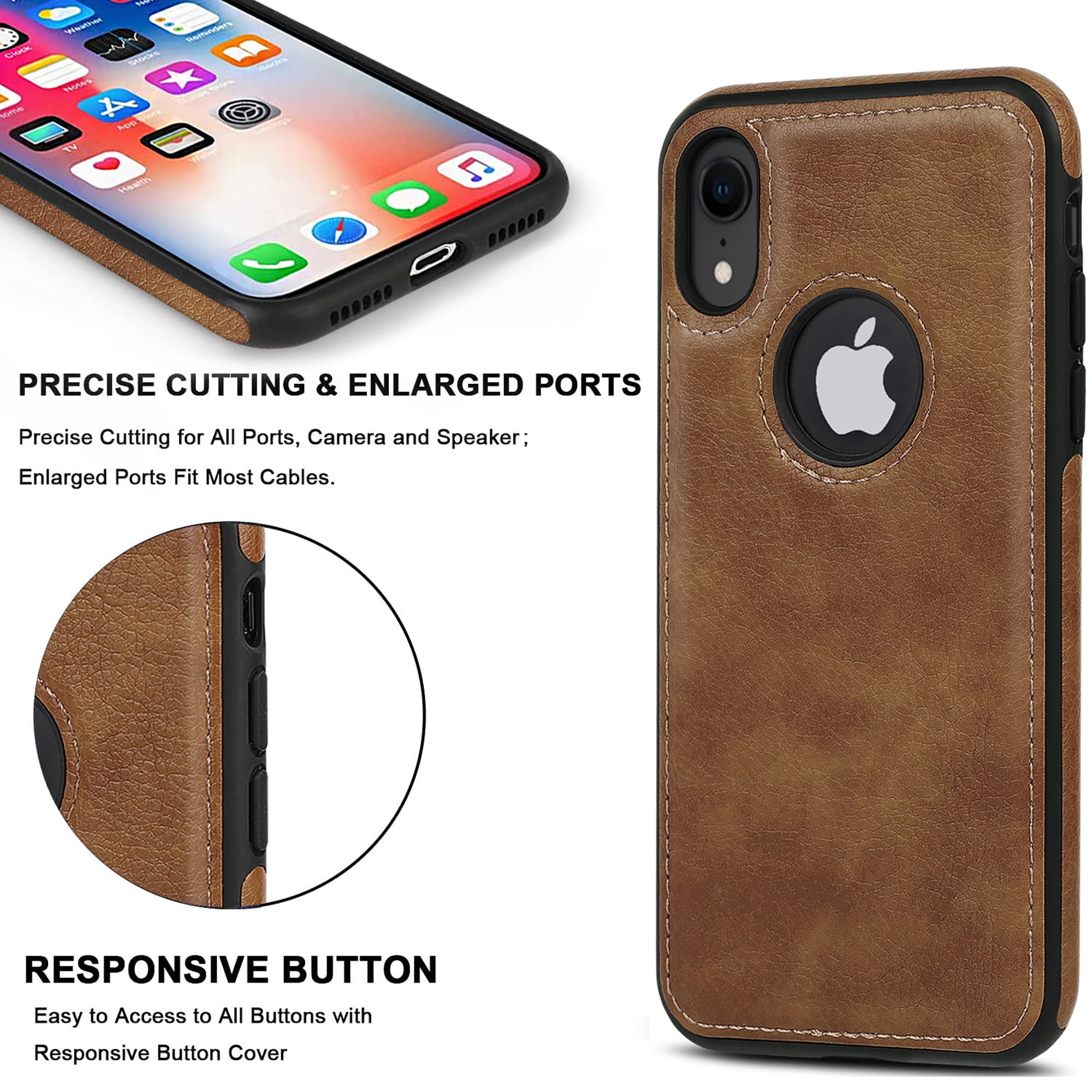 Premium Vegan Leather iPhone XR Case - Slim 6.1