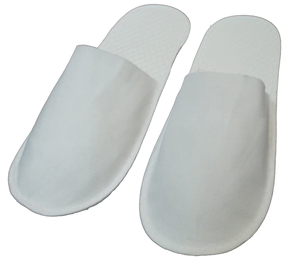 Krafty Kustomz Disposable Cloth Slippers - One Size Fits All, White (Pack of 1) - Perfect for Hotels, Spas, Hospitals & Travel