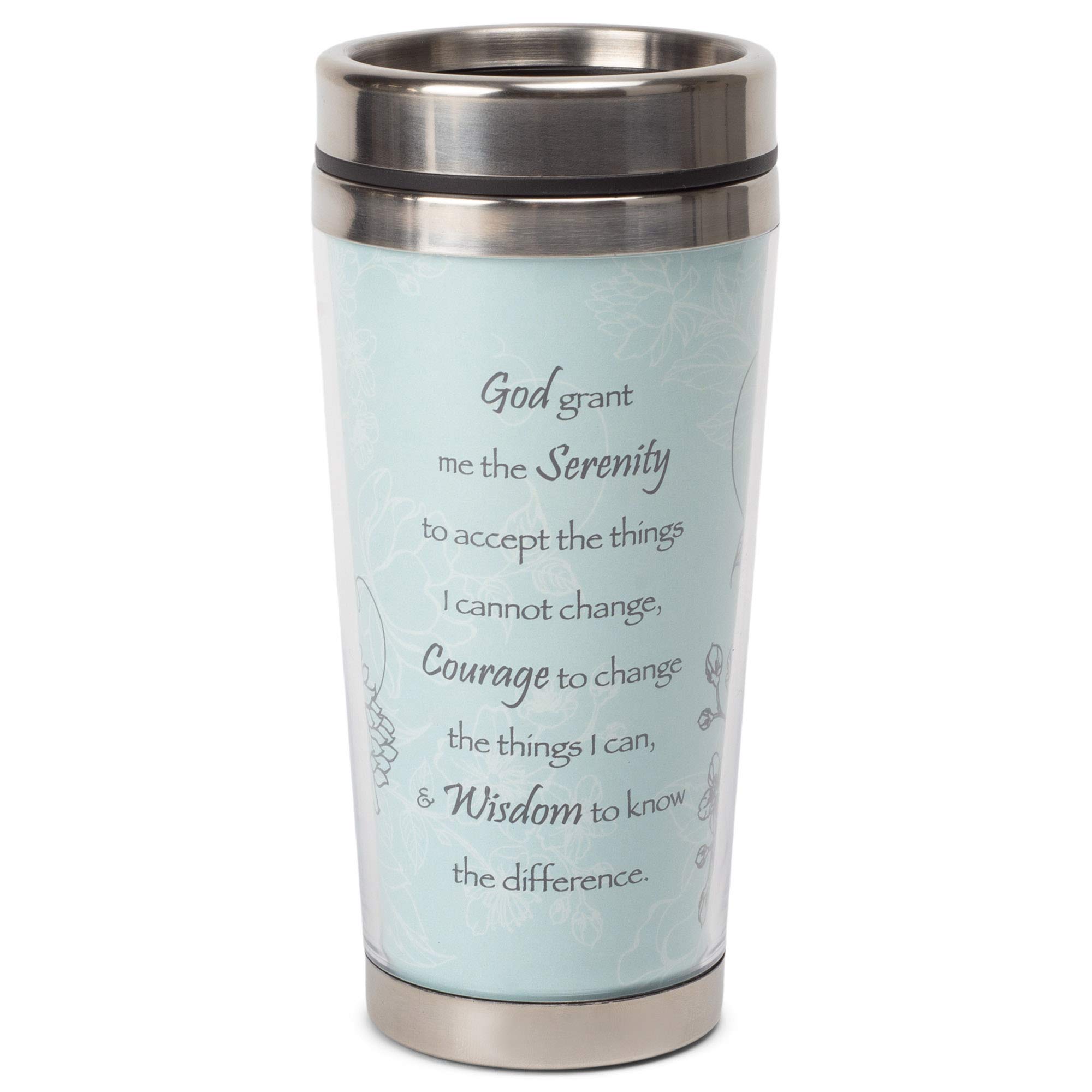 Serenity Prayer 16oz Stainless Steel Insulated Travel Mug with Lid - Leakproof Coffee Tumbler for Commuting, Camping & Office Use