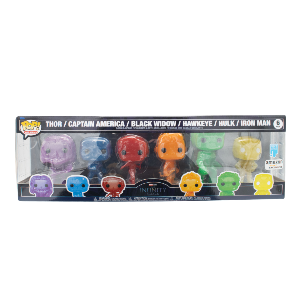 Funko Pop! Marvel Infinity Saga Art Series 6-Pack - Amazon Exclusive - Perfect for Marvel Fans & Collectors, Great for Display & Gifting