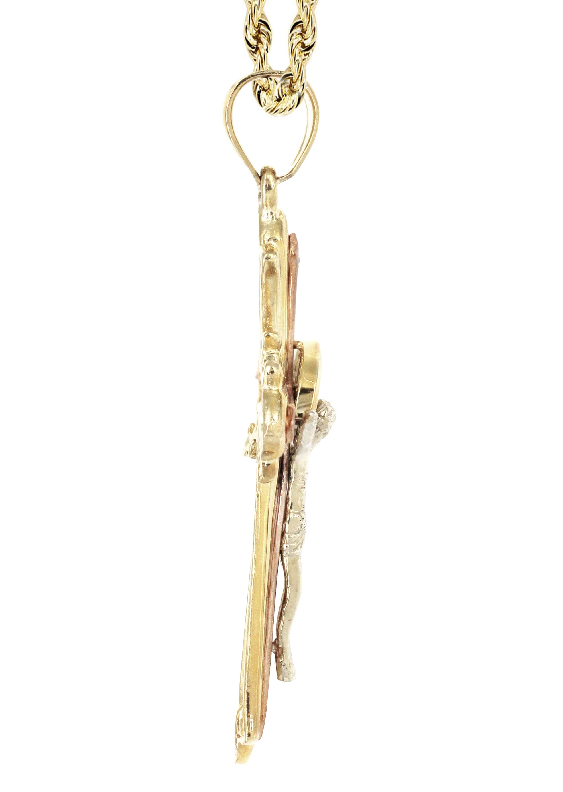 10K Yellow Gold Cross Crucifix Necklace - 21 Grams | Religious Jewelry for Women & Men, Perfect for Church, Baptism, First Communion & Gifts