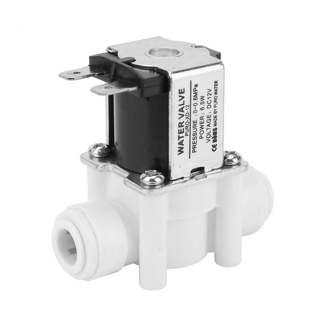 Oumefar 1/4 Inch DC 12V Water Electric Solenoid Valve - Normally Closed Magnetic Purifier Valve with Copper Core & Quick Connect Flow Switch for Water Control - Ideal for Home Water Purification, Irrigation Systems & Industrial Fluid Control