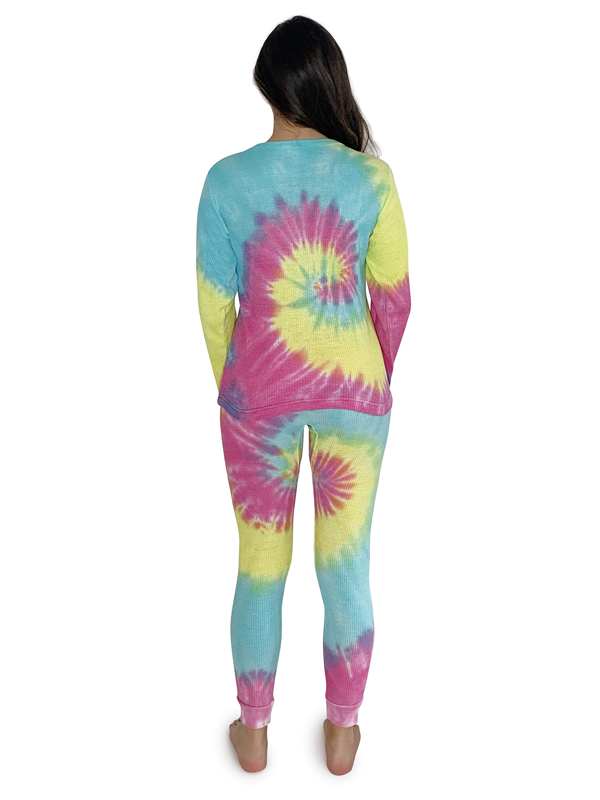 Just Love Women's Tie Dye Two-Piece Thermal Pajama Set - Cozy Winter Sleepwear for Cold Nights | Perfect for Lounging, Sleepovers & Holiday Gifts
