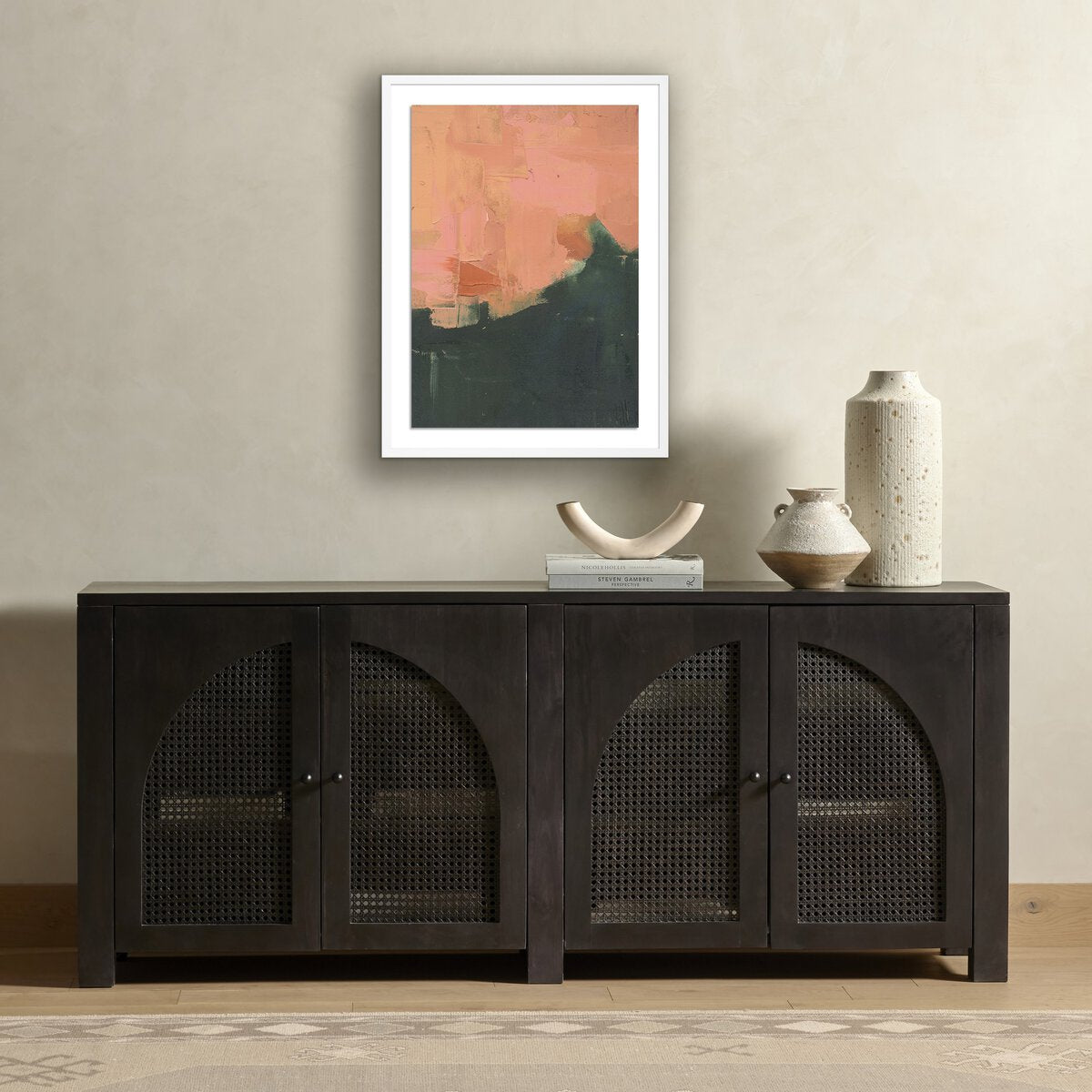 Jill Elliot 'An Invitation' 30x40 Inch White Maple Framed Paper Wall Art - Perfect for Living Room, Bedroom & Office Decor