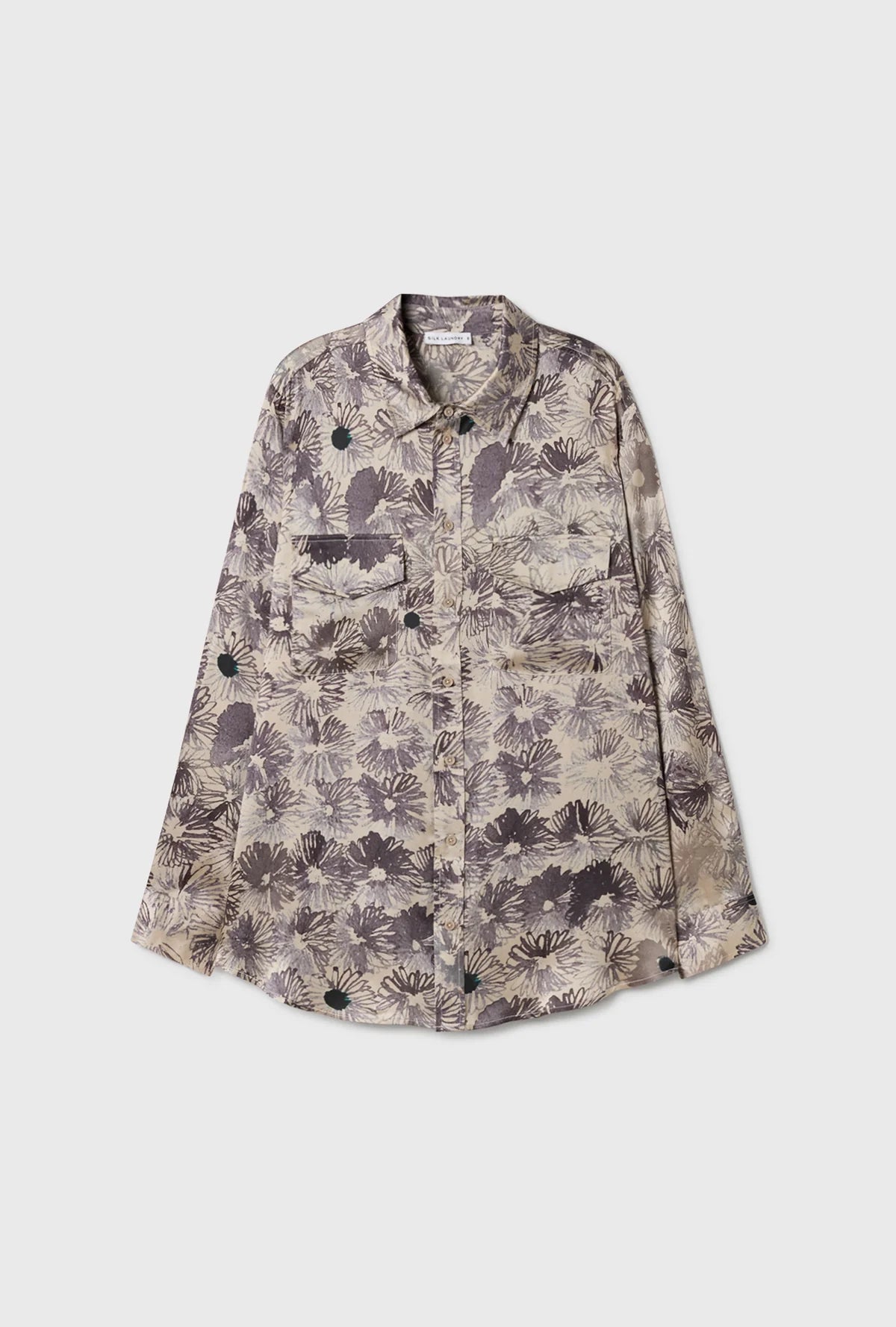 Stylish Boyfriend Shirt with Aster Floral Print - Perfect for Casual Outfits, Date Nights & Layering
