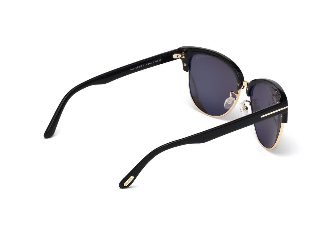 Tom Ford FT0368 01A 59 Shiny Black Fashion Sunglasses for Women - UV Protection & Luxury Style for Beach, Driving & Outdoor Activities
