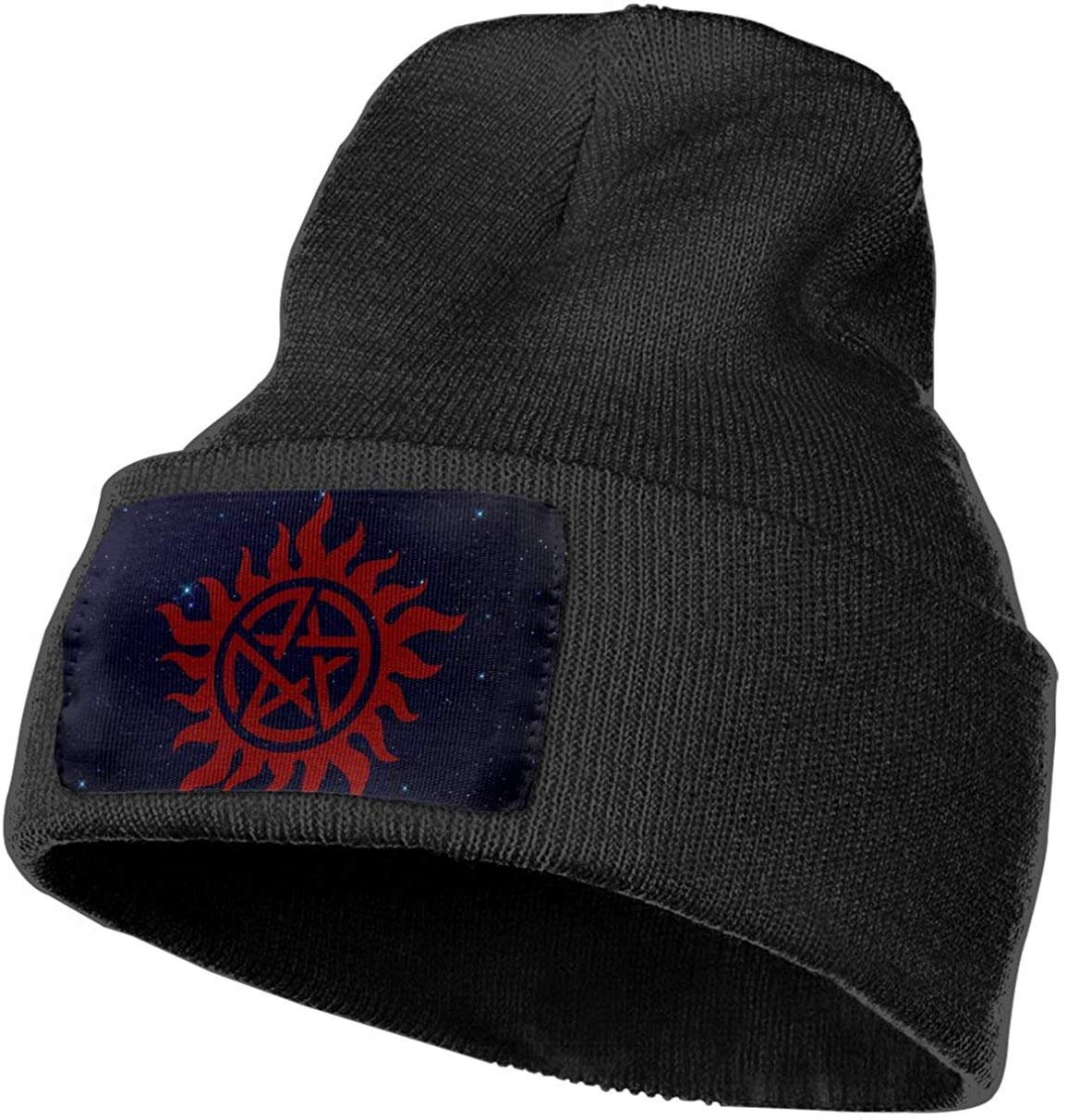 MJSTAR Supernatural Skull Cap - Stretchy & Soft Knit Beanie for Men & Women - Black Winter Hat for Outdoor Activities, Hiking, and Cold Weather Fashion