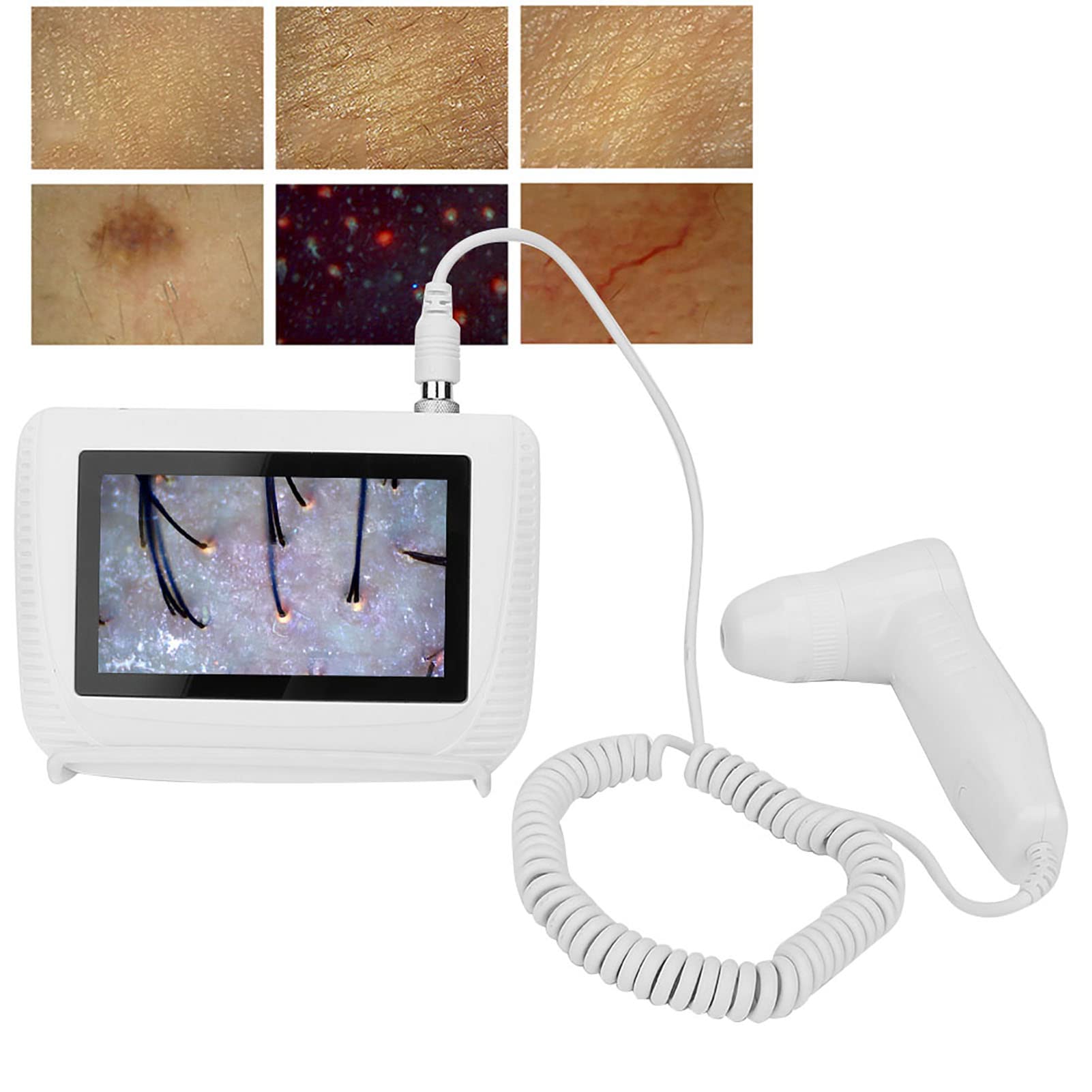 ASixxSix 5-Inch LCD Digital Skin & Hair Analyzer - Rechargeable Facial Skin Oil & Follicle Magnifier Tester for Home Salon & Professional Use | Perfect for Skincare Diagnosis, Hair Analysis & Beauty Treatments