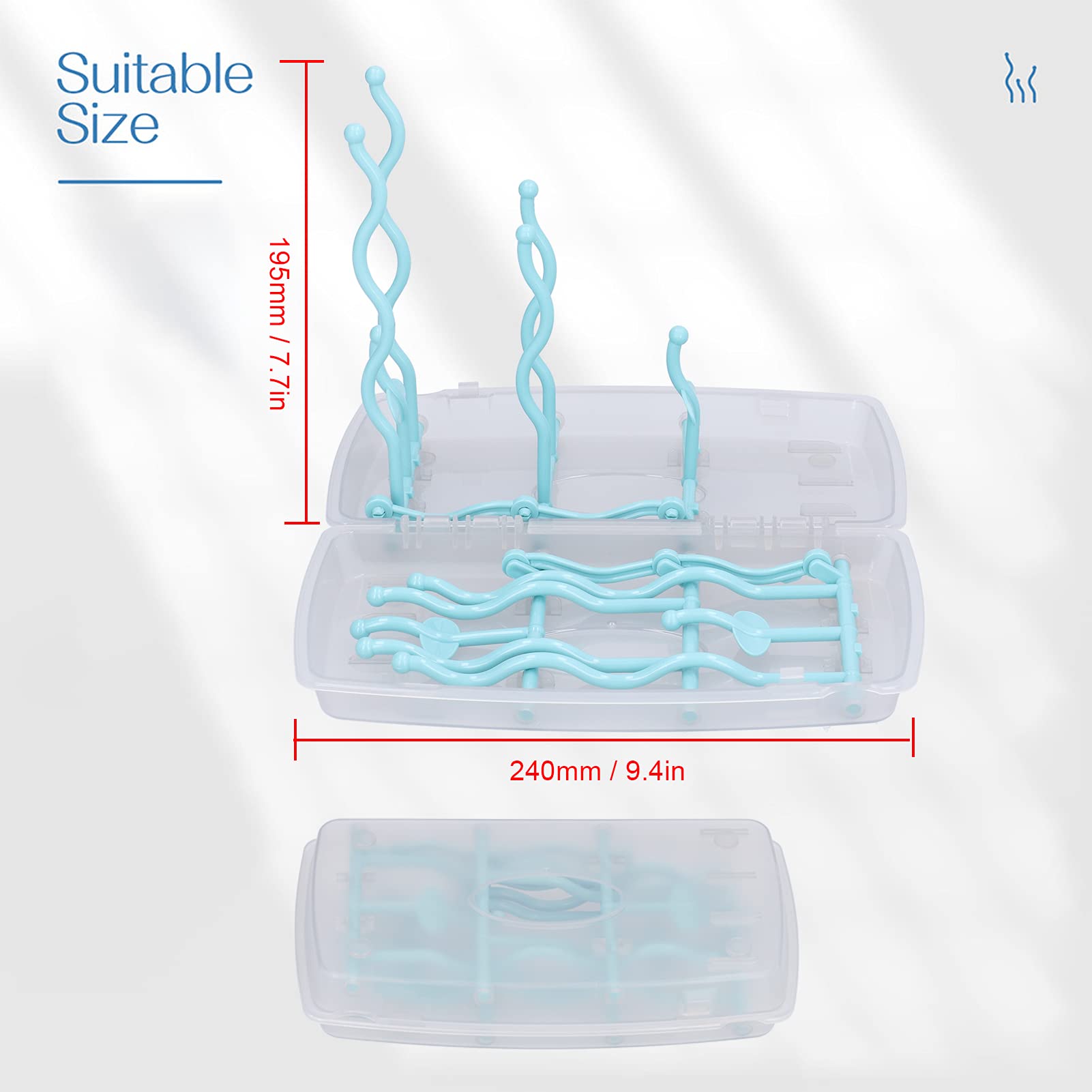 Portable Baby Bottle Drying Rack - Collapsible Travel Bottle Holder for Breast Pump Parts & Accessories | Compact Vertical Design for On-the-Go Parents | Perfect for Travel, Camping & Nursery Organization