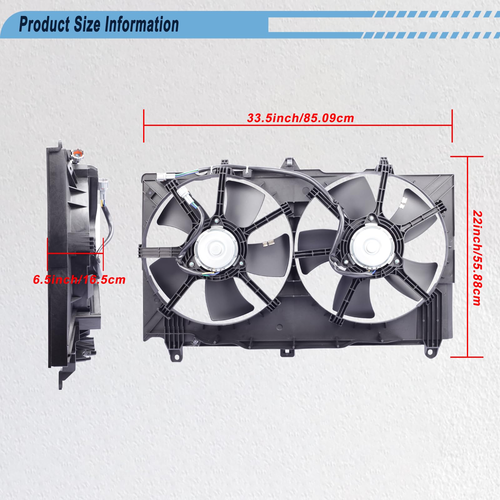 High Performance Radiator Cooling Fan Compatible with 2003-2007 Nissan 350Z & 2003-2007 Infiniti G35 - Replacement for OEM Part Numbers 21487CD00A, 21481CM30B, 620-980 - Perfect for Engine Cooling & Overheating Prevention