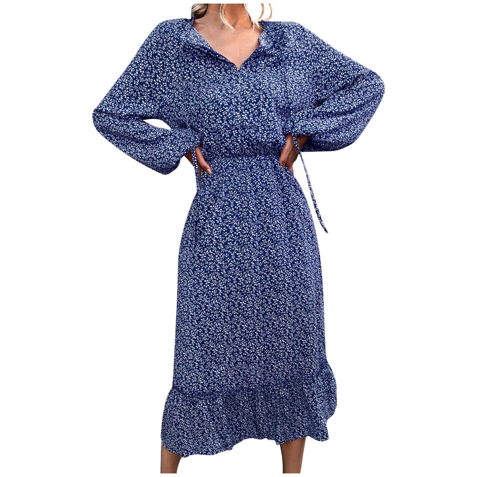 Women's Floral Lace Bohemian Midi Dress - Loose Fit Bandage Dress for Summer & Fall | Perfect for Beach Vacations, Date Nights & Casual Outings