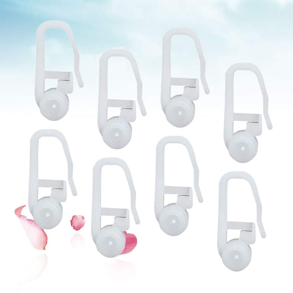 BESPORTBLE 100PC White Sliding Curtain Hooks - Durable Roller Hooks for Bedroom Drapes, Shower Curtains, and Window Treatments - Easy Glide Rail Accessories for Smooth Curtain Movement (Perfect for Home, Hotel, and Apartment Decor)