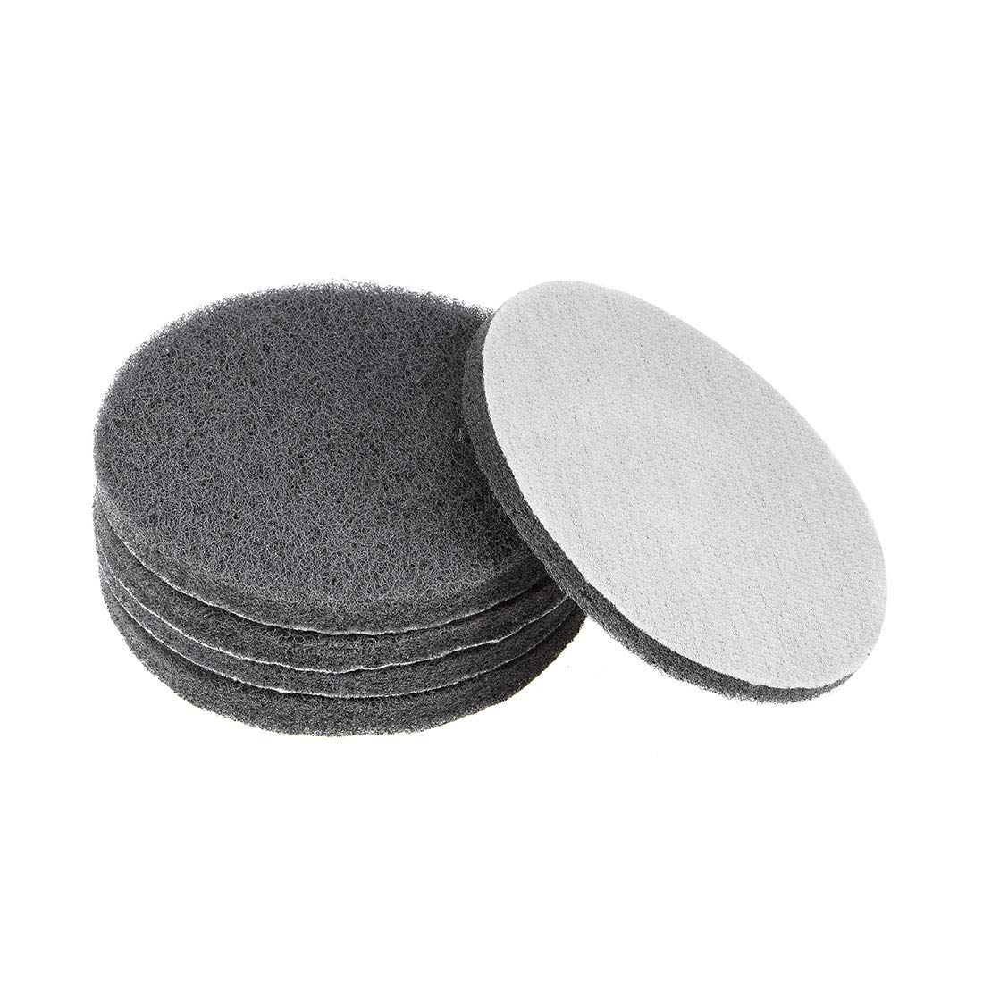 uxcell 5 Inch 800 Grit Drill Power Brush Tile Scrubber Scouring Pads - 5pcs Heavy Duty Cleaning Tool for Grout, Tile, Concrete & Stone - Perfect for Bathroom, Kitchen & Garage Cleaning