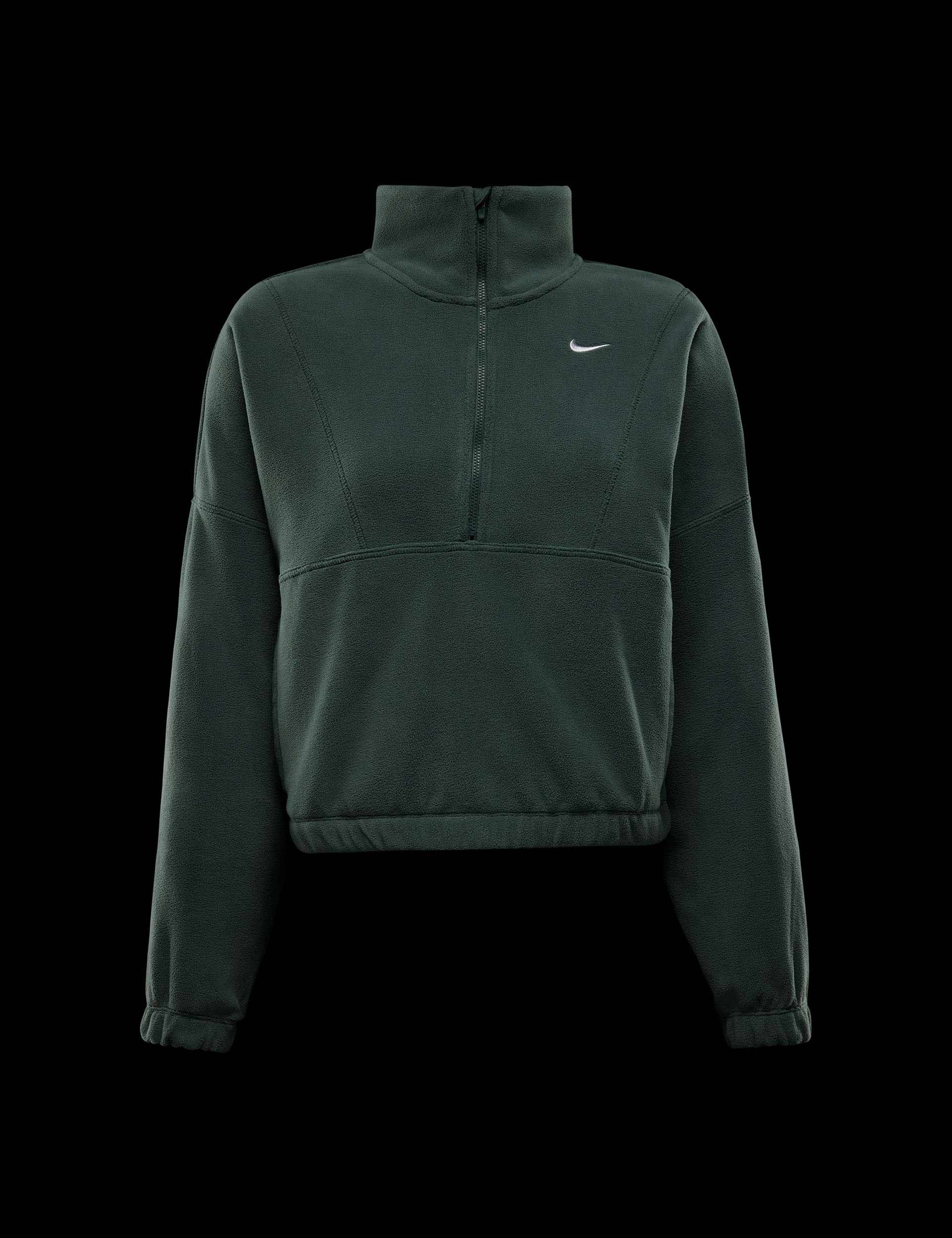 Oversized 1/2 Zip Fleece Pullover - Vintage Green & White | Cozy Winter Layering, Casual Outfit, Streetwear Fashion