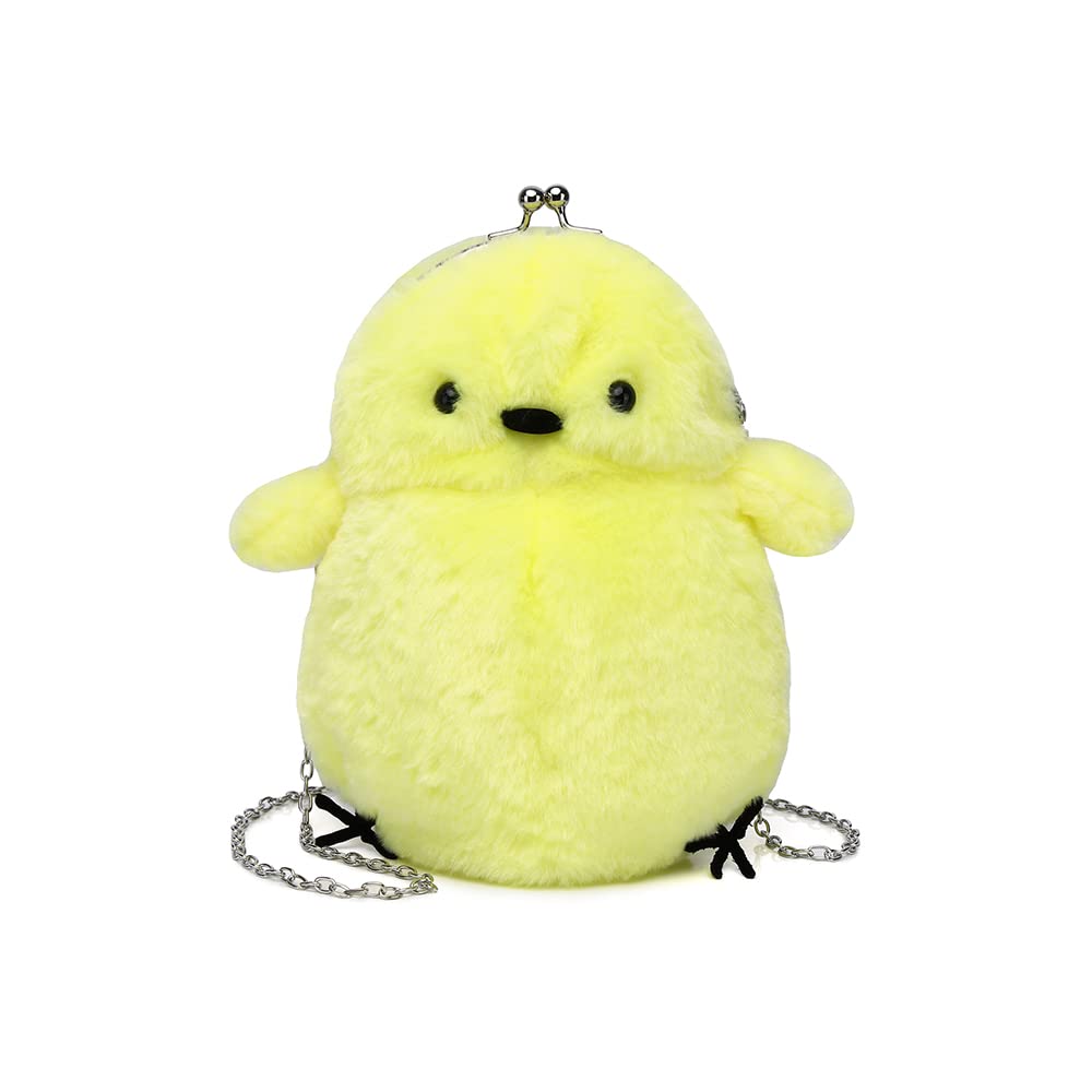 Cute Kawaii Chicken Purse for Women - Small Plush Stuffed Animal Crossbody Bag & Wallet - Mini Handbag for Girls (Yellow) | Perfect for Cosplay, Anime Conventions & Everyday Use