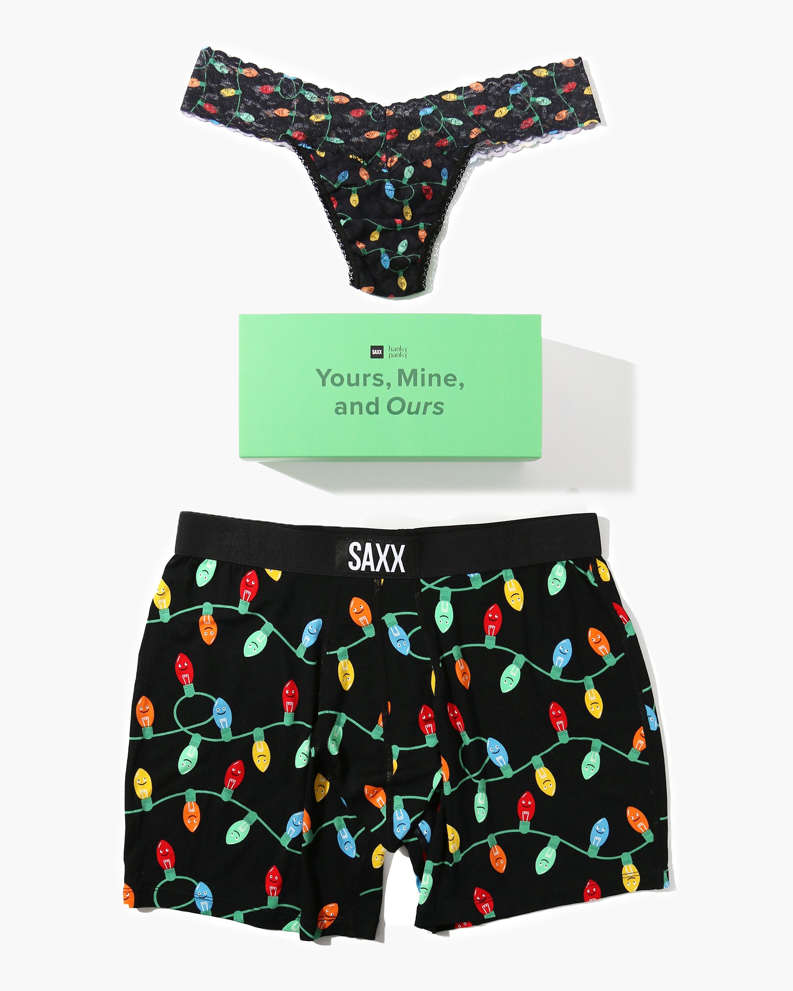 Yours & Mine Hanky Panky Collaboration - Matching Couple Underwear Set for Valentine's Day, Anniversary & Romantic Getaways