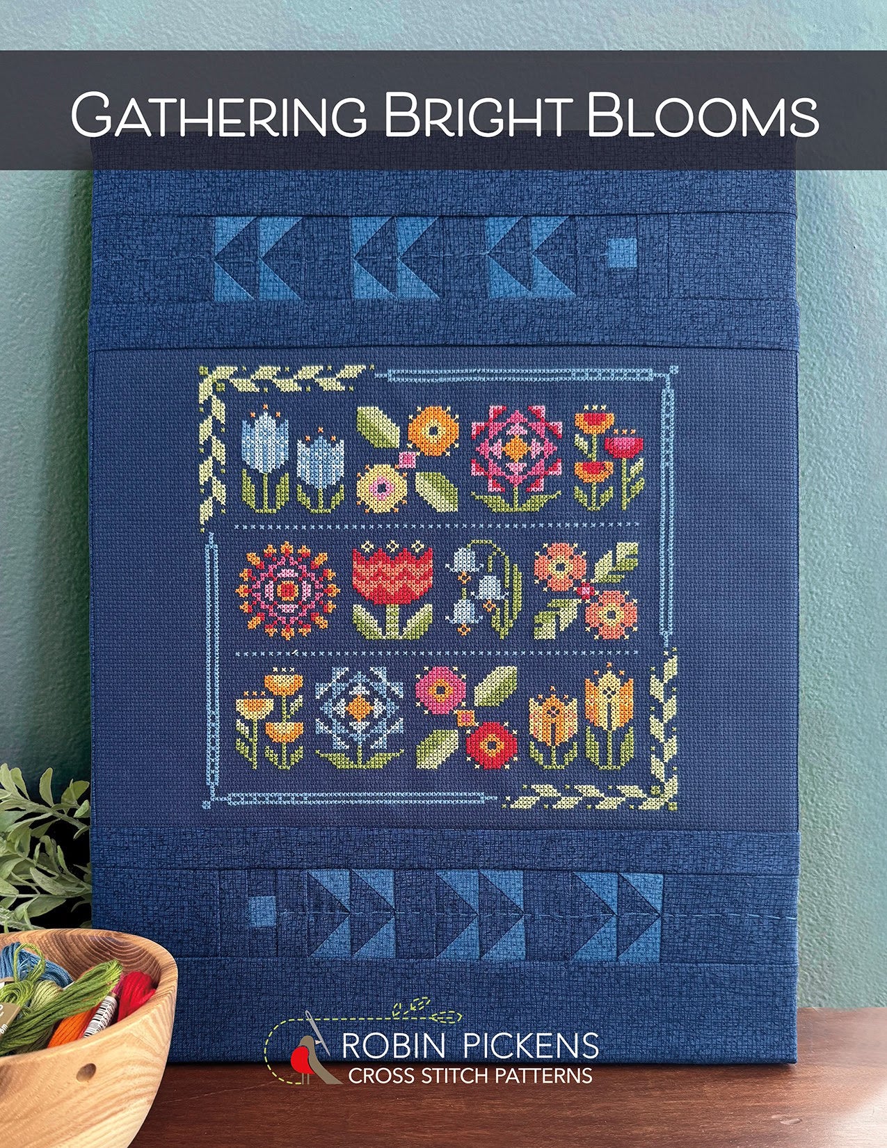 Beautiful Cross Stitch Pattern - Gathering Bright Blooms Floral Design for DIY Embroidery Kits, Home Decor & Wall Art | Perfect for Beginners & Craft Lovers