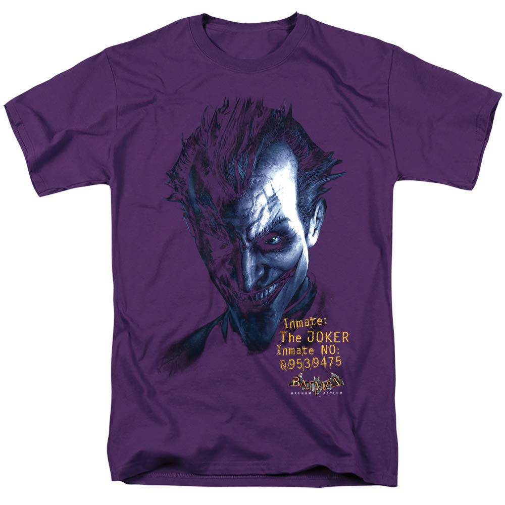 Batman: Arkham Asylum Joker Graphic T-Shirt - Unisex Adult Tee for Men & Women | Comic Book Fan Gift, Cosplay Costume, Casual Wear