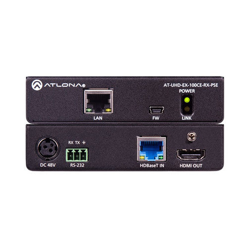 Atlona® AT UHD EX 100CE RX 4K/UHD HDMI over HDBaseT Receiver with Ethernet, Control & PoE - Perfect for Home Theaters, Conference Rooms & Digital Signage