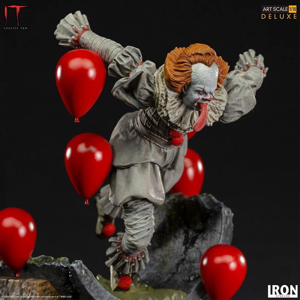 Pennywise Deluxe Statue - IT Movie Collectible - 1/10 Art Scale Figure for Horror Fans & Home Decor