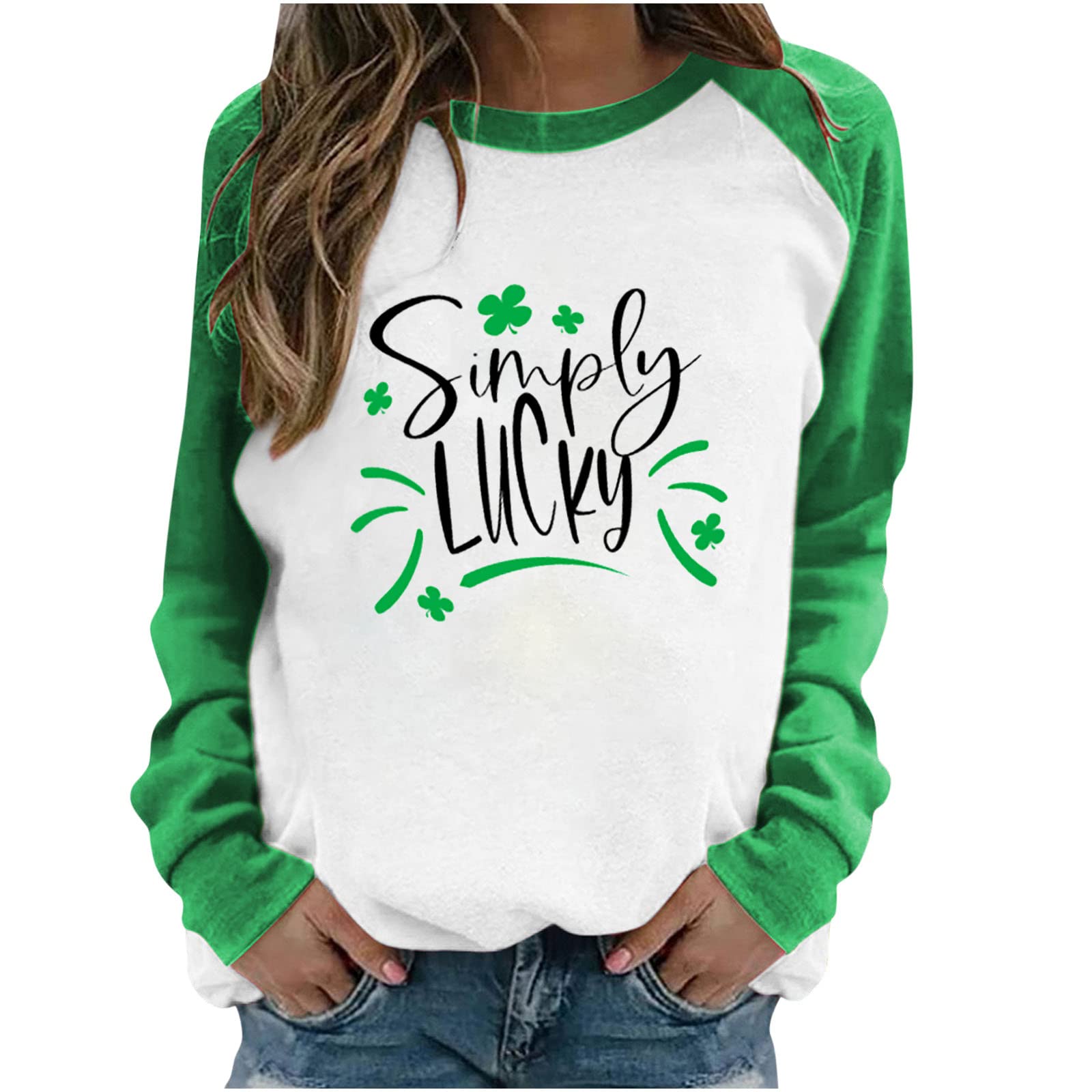 Funny St. Patrick's Day Shirts for Women - Long Sleeve Sexy St. Patricks Day Tops Plus Size - Perfect for Irish Themed Parties, Pub Crawls & Holiday Festivities