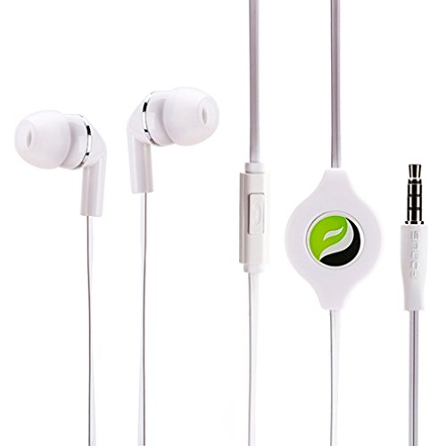 Premium Retractable Wired Earbuds with Mic - Noise Isolating In-Ear Headphones for Samsung Galaxy Tab E/S2/S4 & Nook 7.0/8.0/9.6/10.1 - Perfect for Workouts, Commuting & Online Classes